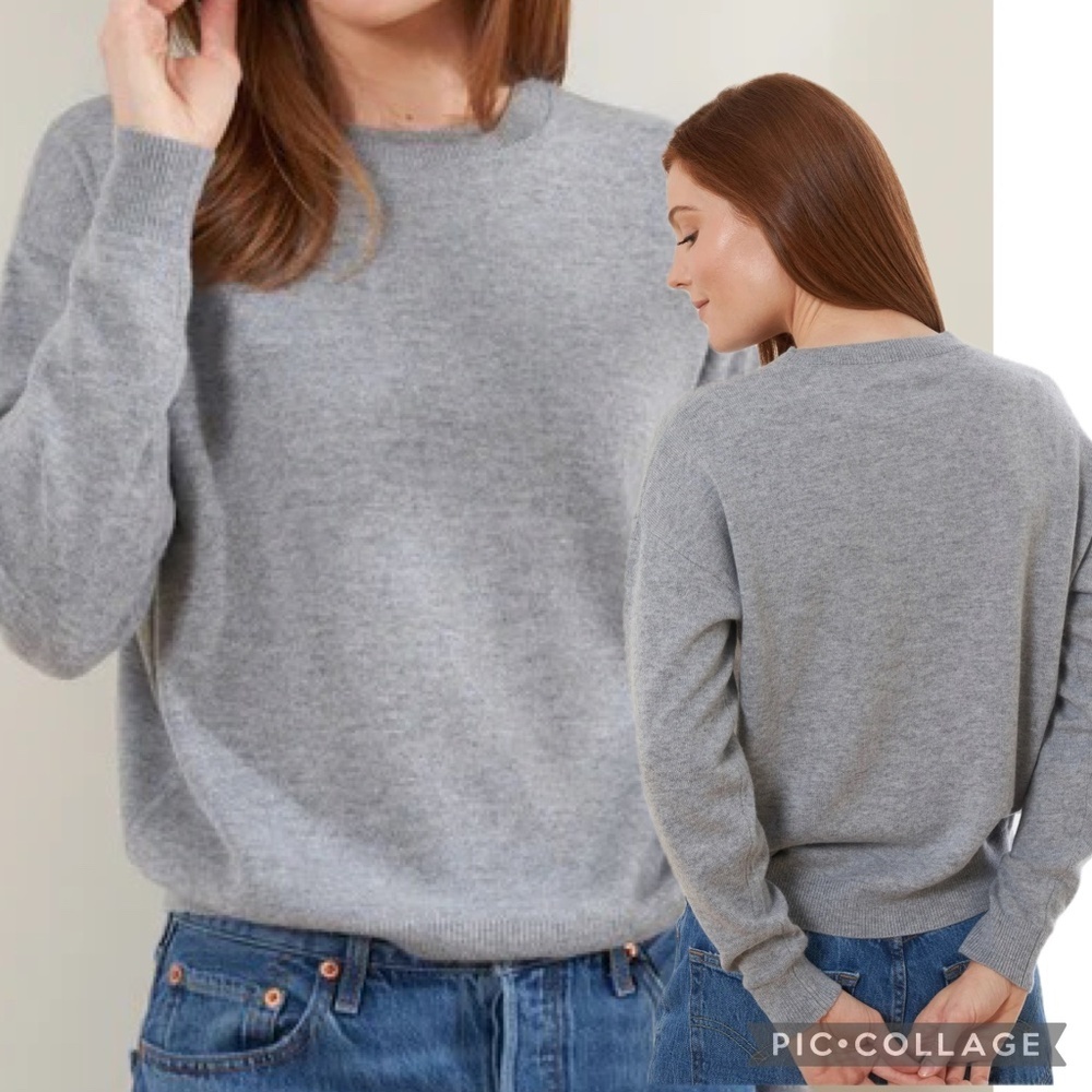 Heather Gray Crewneck Sweater Merino/Cashmere - No size or Material tag - Size M